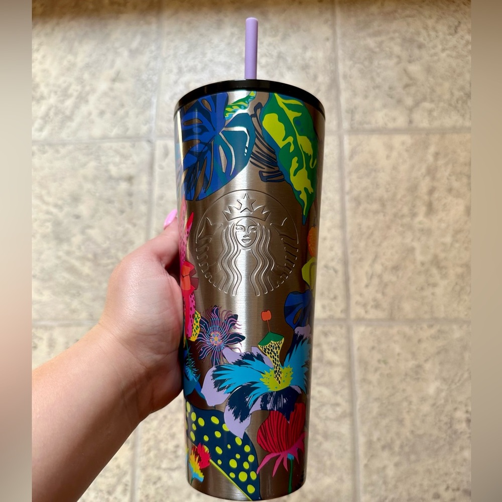 Starbucks 2023 Summer Tropical Immersive Florals Stainless Steel Tumbler